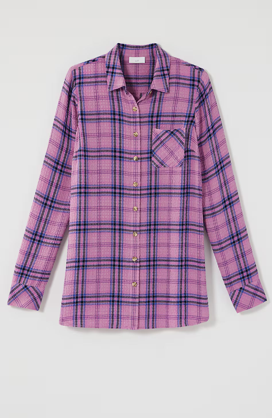Soft Crinkled Plaid Tunic