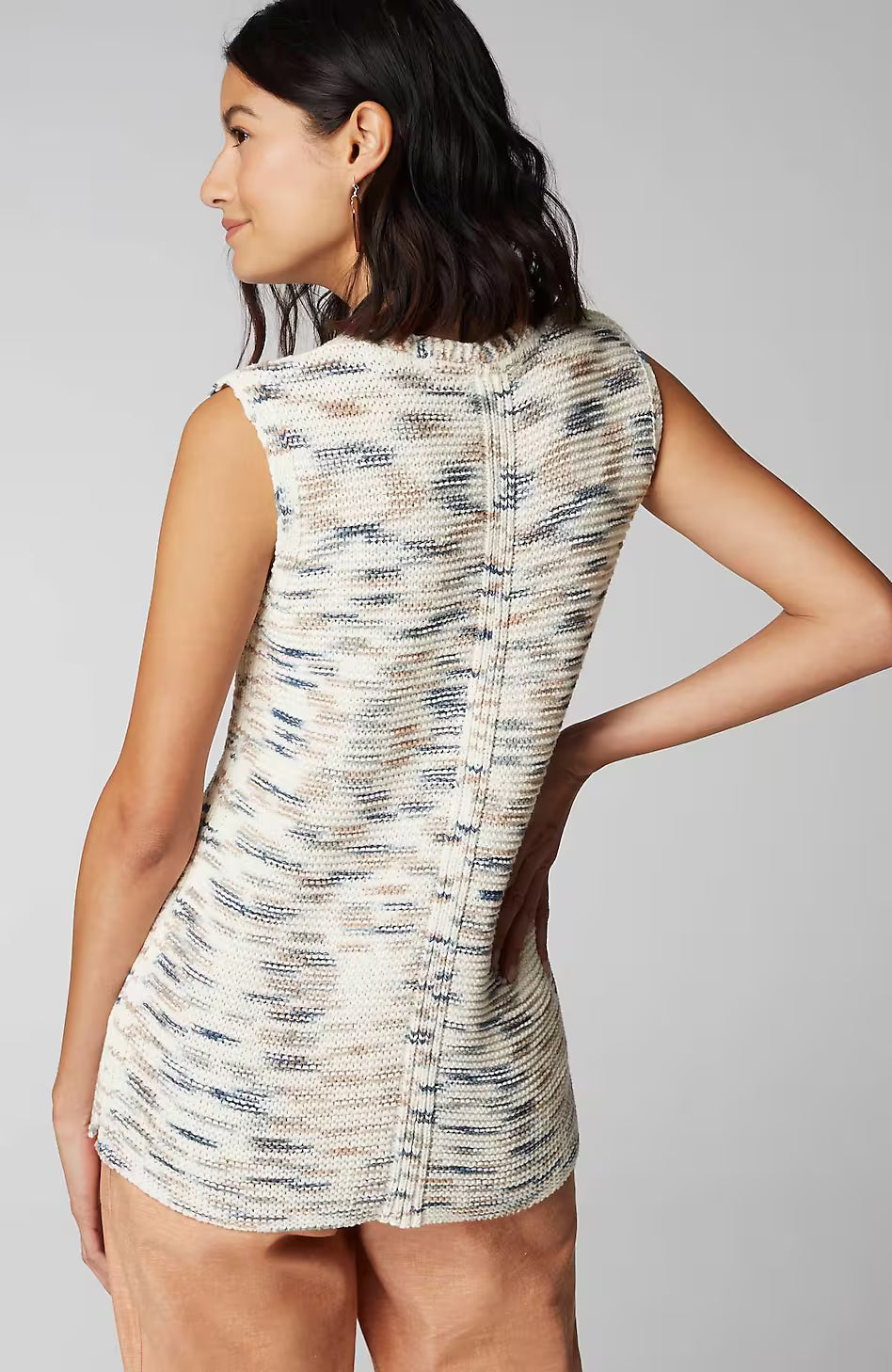Pure Jill Space-Dye Sleeveless Sweater