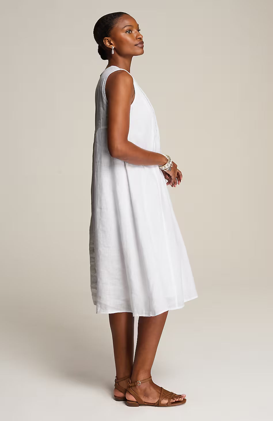 Pure Jill Linen Pintucked Dress