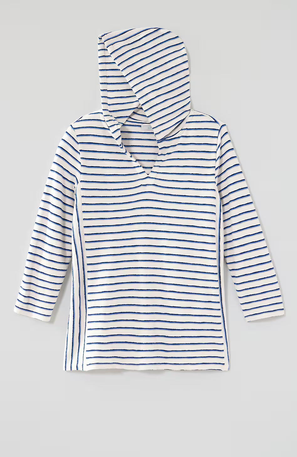 Mixed-Stripes Cotton Hoodie