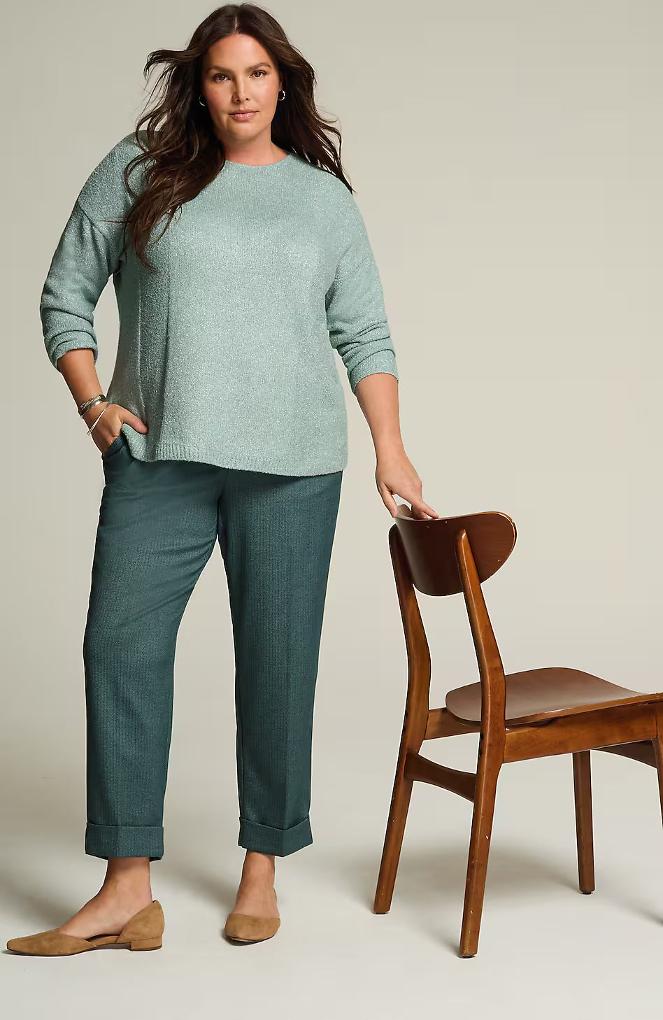 Metallic Textured Pullover Sweater