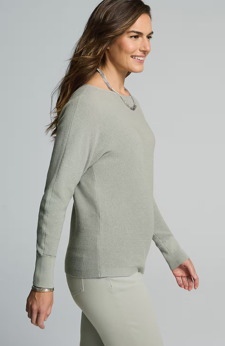 Wearever Fine-Texture Dolman-Sleeve Sweater