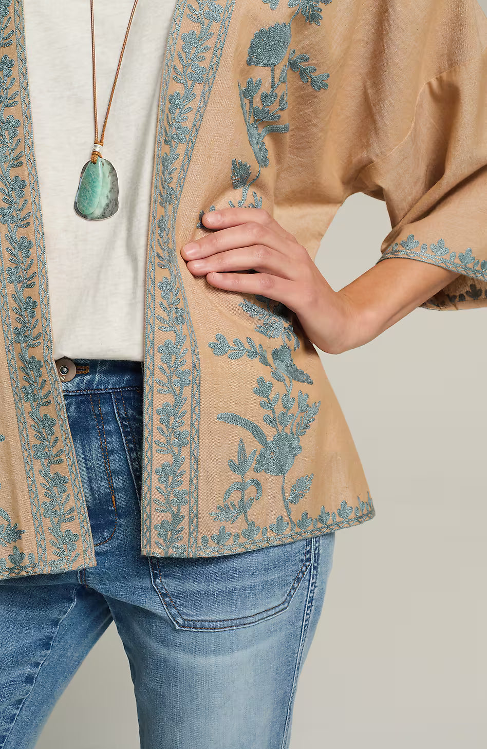 Floral-Embroidered Jacket
