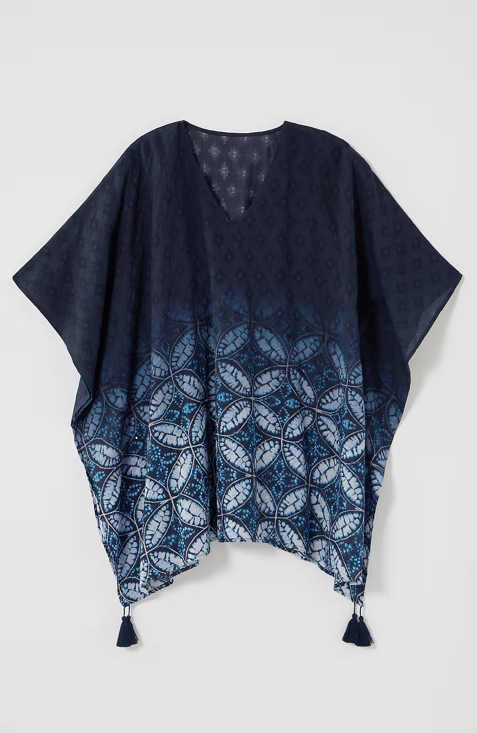 Ombré V-Neck Poncho