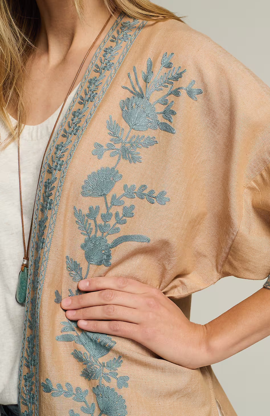 Floral-Embroidered Jacket
