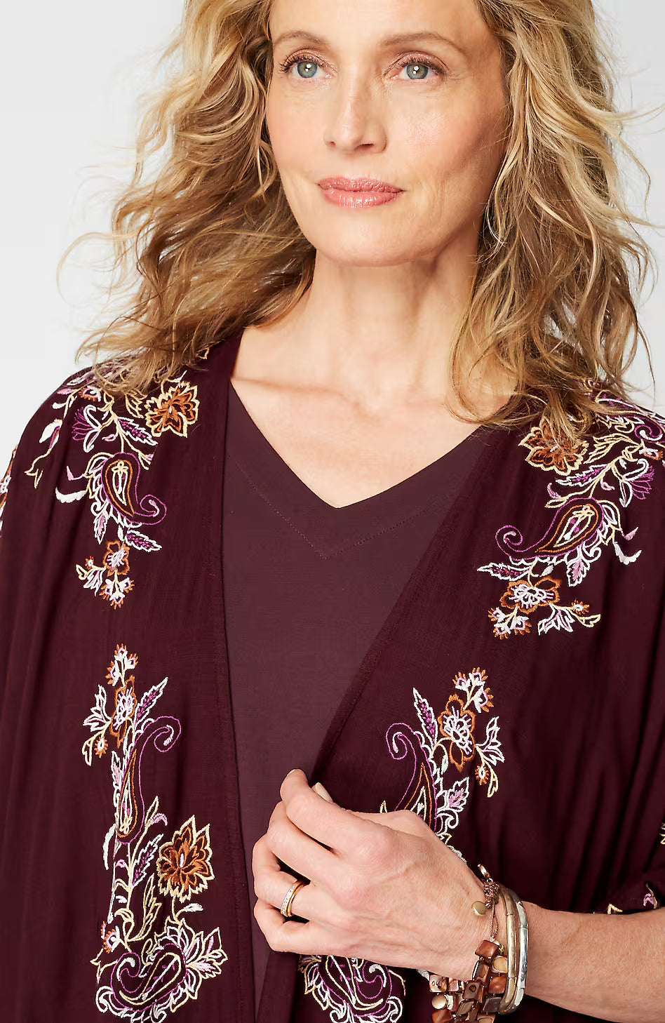 Embroidered Paisley Ruana