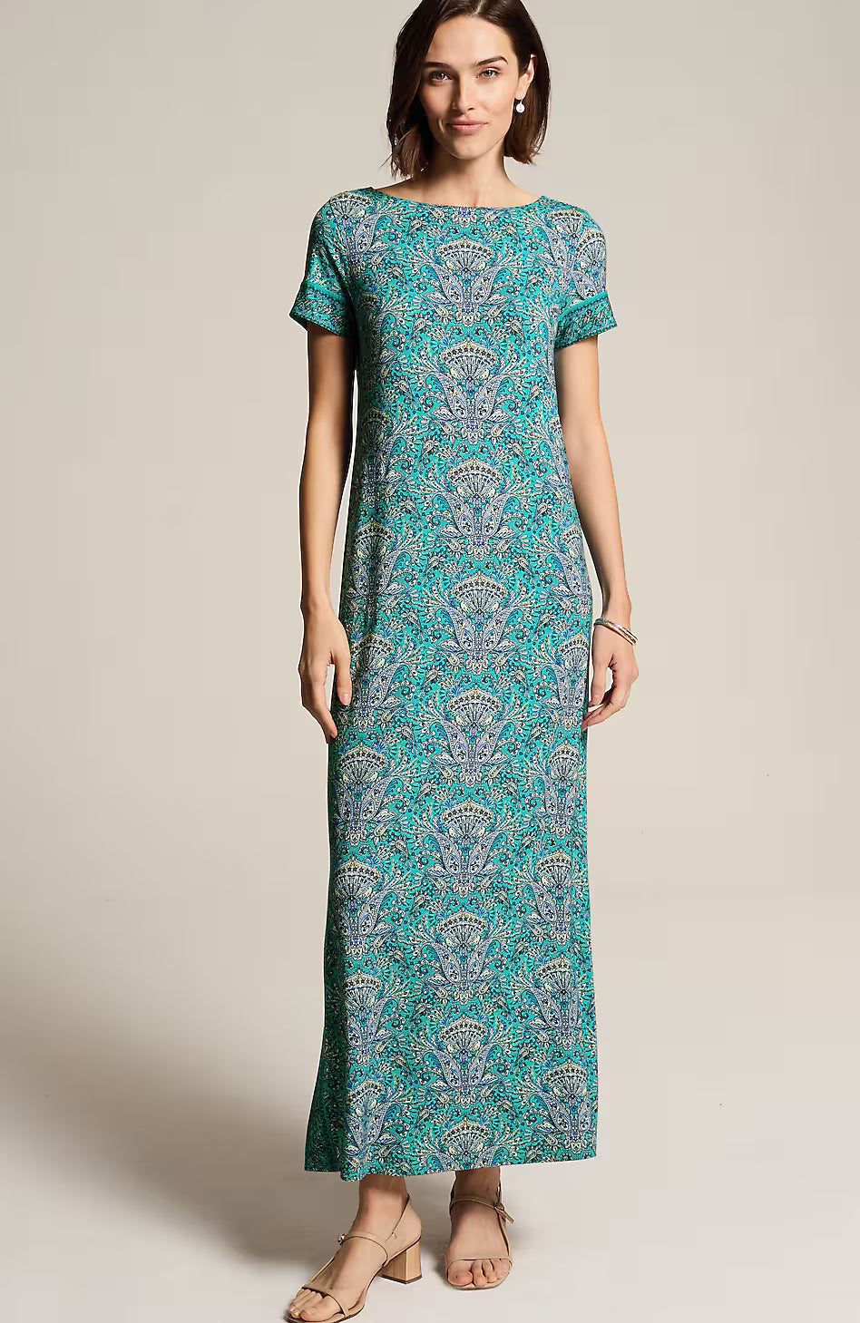 Button-Back Maxi Dress