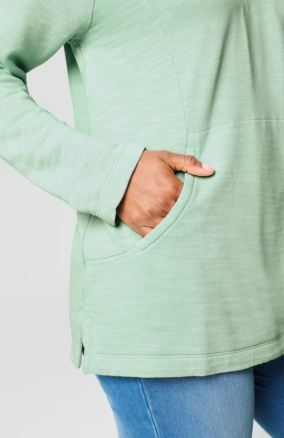 Pure Jill Tea-Dyed Front-Pocket Top