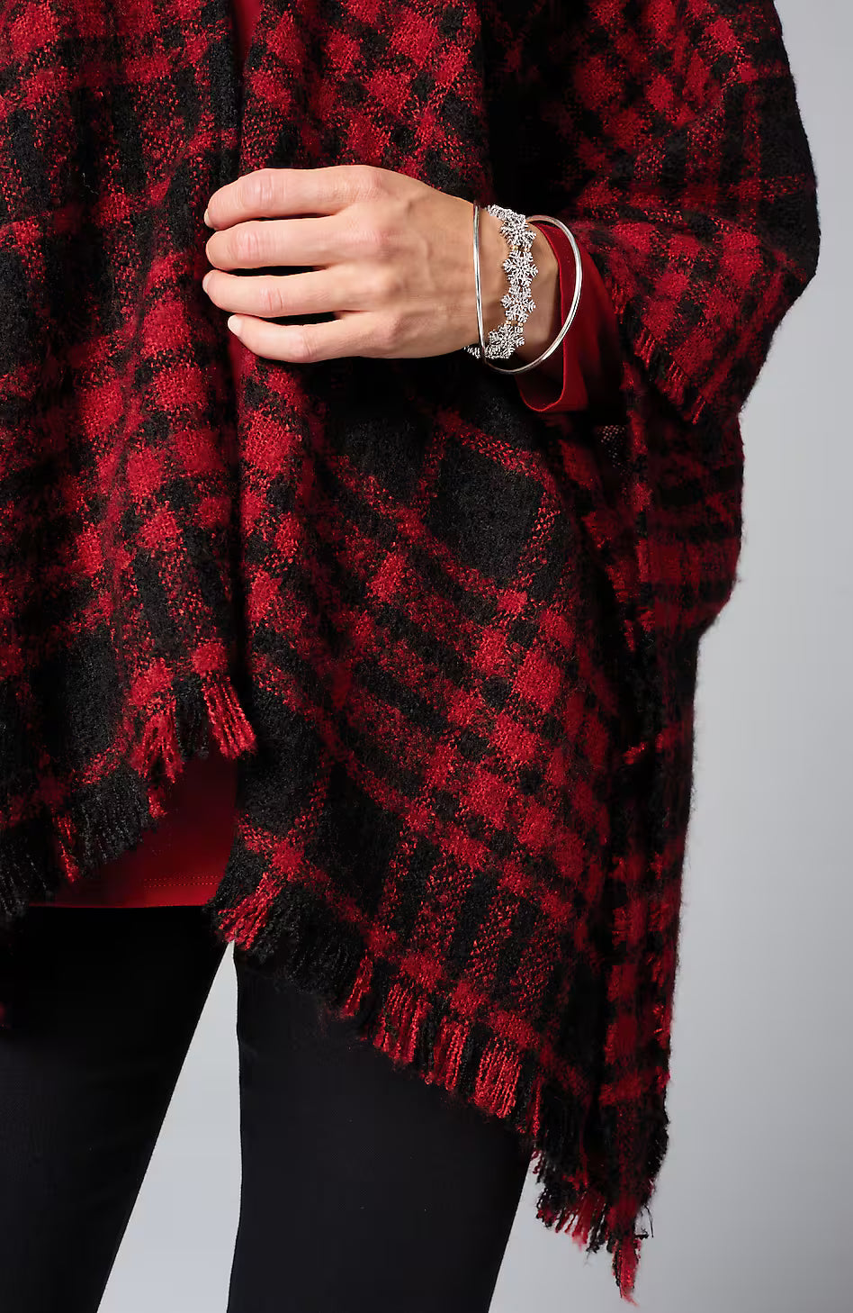 Cozy Plaid Blanket Ruana