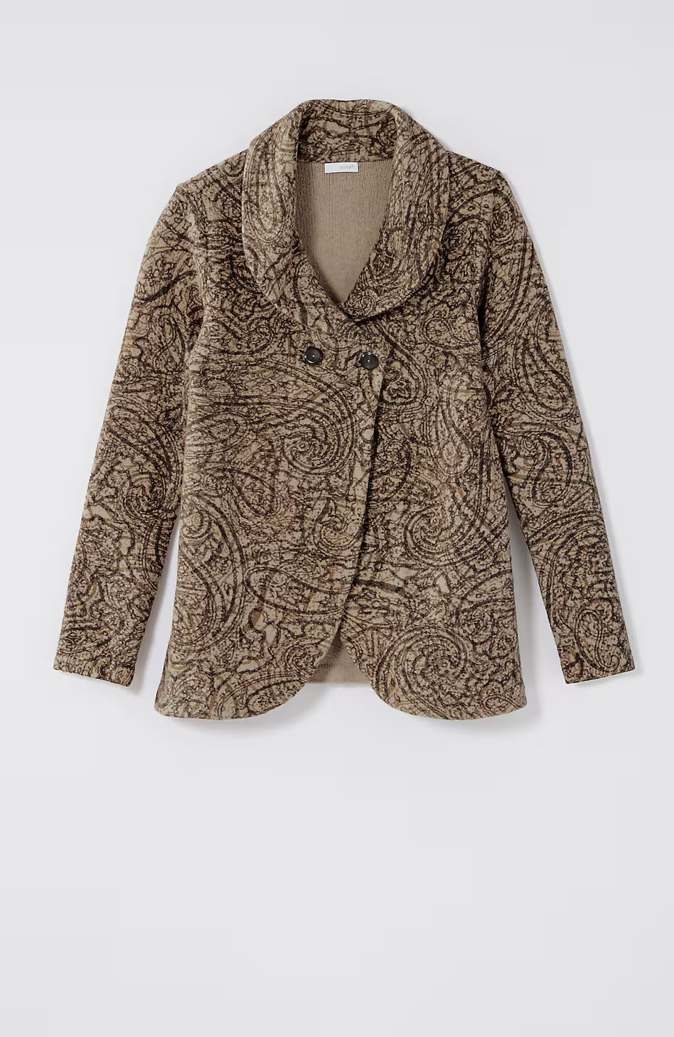 Pure Jill Curved-Front Printed Cardi