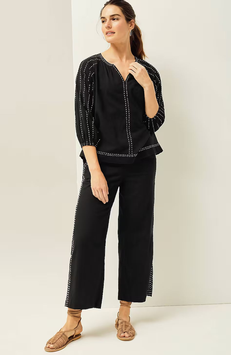 Pure Jill Relaxed Cropped Pants