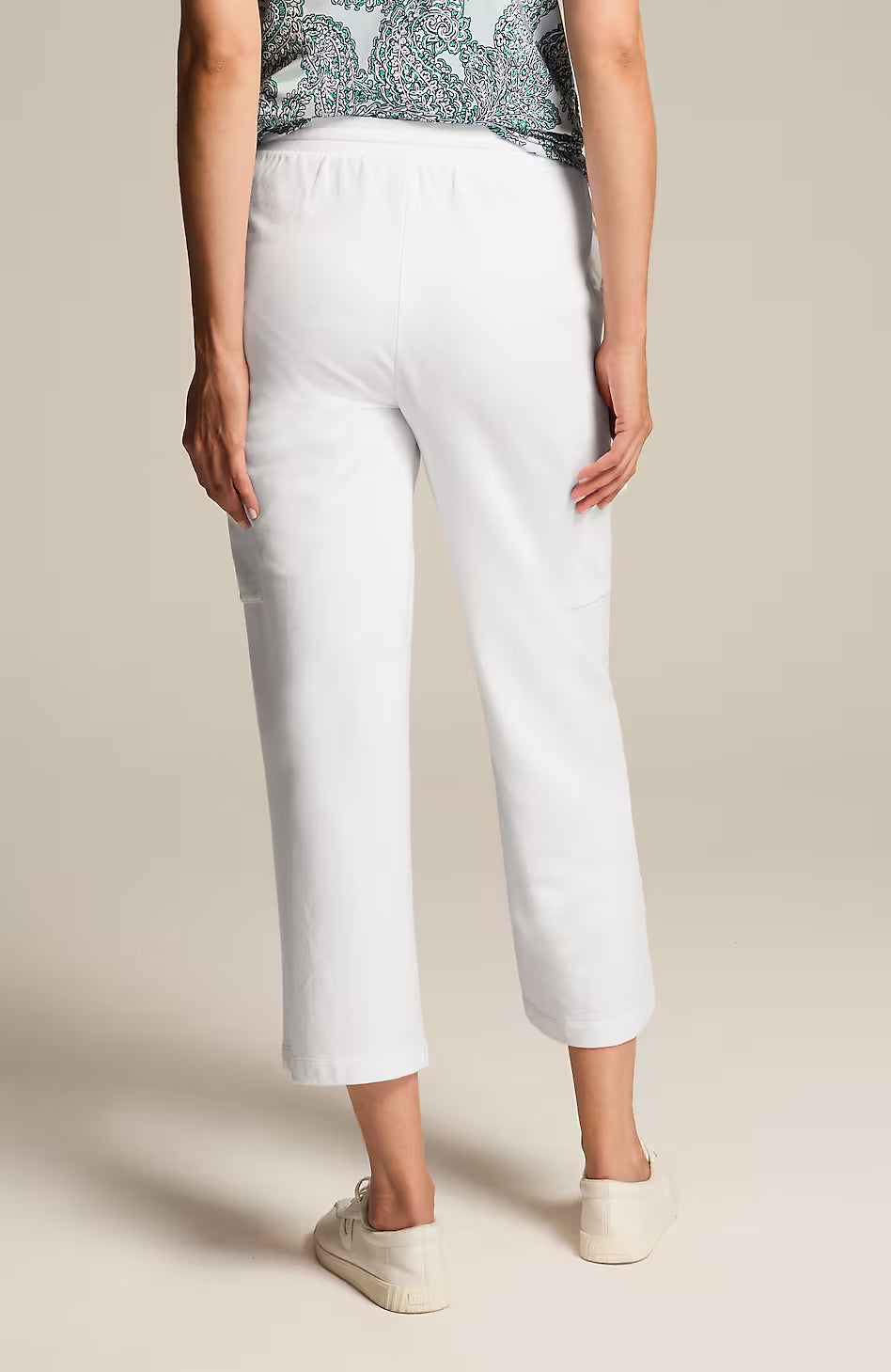 Fit French Terry Cargo Cropped Pants