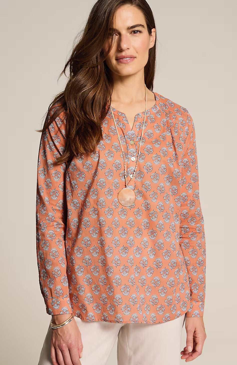 Printed Cotton Voile Top