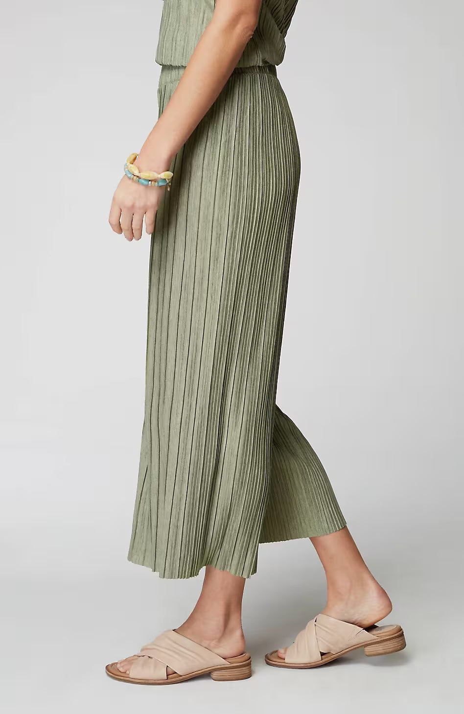 Pure Jill Pleated Jersey-Knit Crops