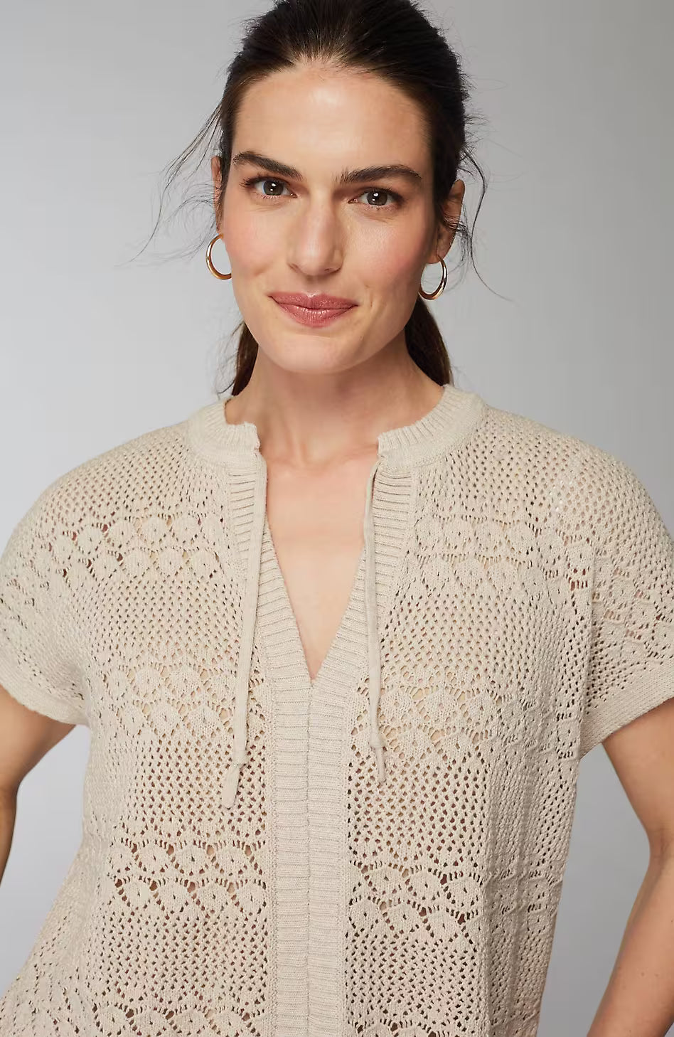 Pure Jill Open-Textured Sweater