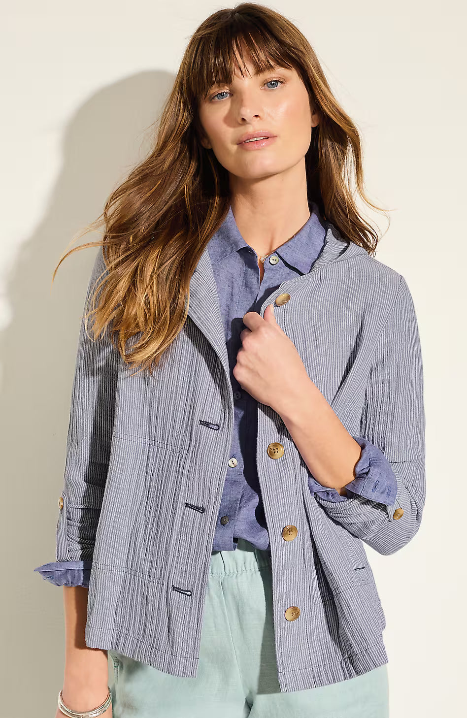 Cotton-Gauze Hooded Jacket