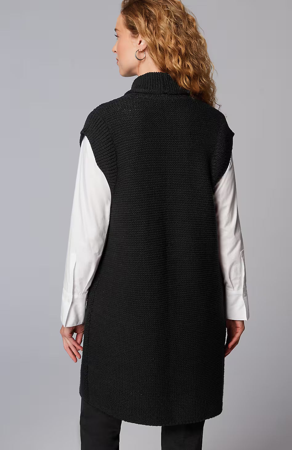 Textured Long Gilet Vest