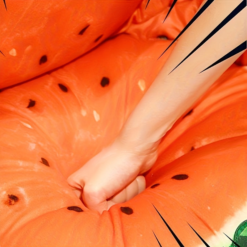 1pièce Oreiller de pastèque de simulation créative et nouvelle, décor de maison en peluche de pastèque de dessin animé, oreiller de canapé de fruits mignons, adapté pour dormir au lit, salon, bureau