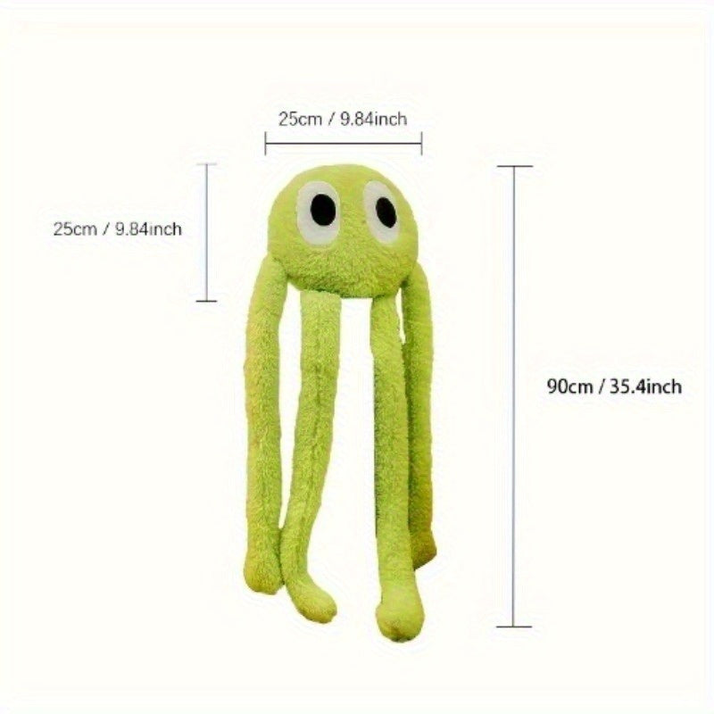 Adorable Coussin Peluche de Pieuvre à Longues Pattes Vert – Jouet Animal en Peluche Mignon avec Grands Yeux, Parfait pour la Fête des Mères, Anniversaires, Pâques & Cadeaux de Vacances, Décoration Confortable pour la Maison, Décor de Salle de Bain Octopus