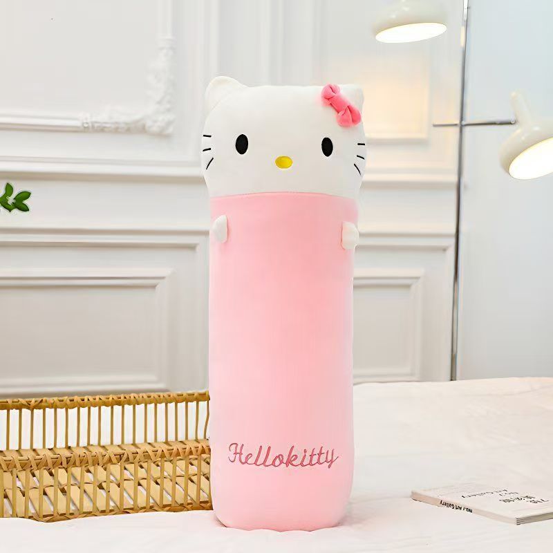 Oreiller en Peluche Cylindrique Mignon de Sanrio, Grand Coussin Douillet pour Chambre à Coucher, Oreiller Décoratif Adapté au Bureau et au Repos à la Maison