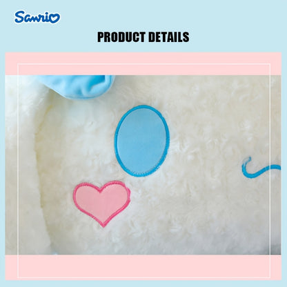 Pour l'oreiller en peluche for cinnamoroll - Coussin de chien de dessin animé mignon avec nœud bleu et yeux de cœur, tissu blanc doux, parfait pour la décoration de la chambre et du salon, cadeau idéal pour un couple ou les vacances, oreiller mignon