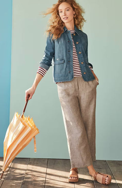 Easy Linen Wide-Leg Crops