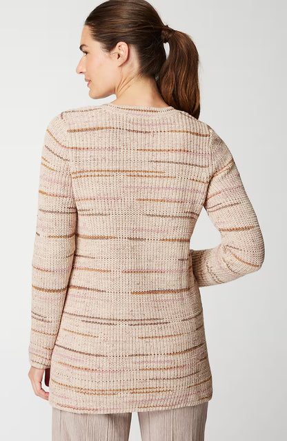 Pure Jill Crew-Neck Intarsia Striped Tunic