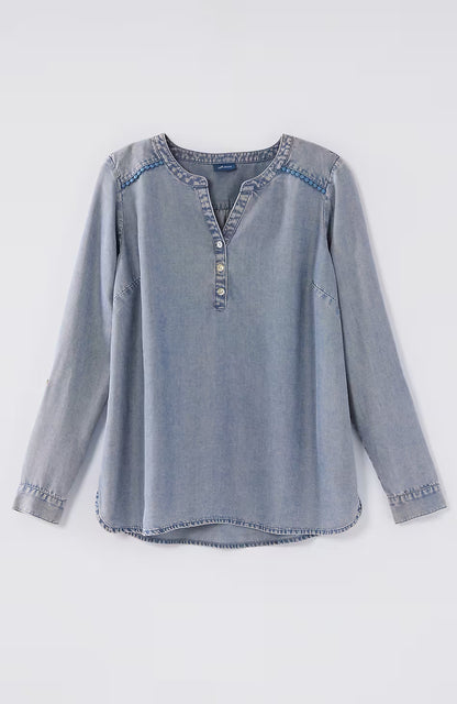 Trimmed Indigo Top