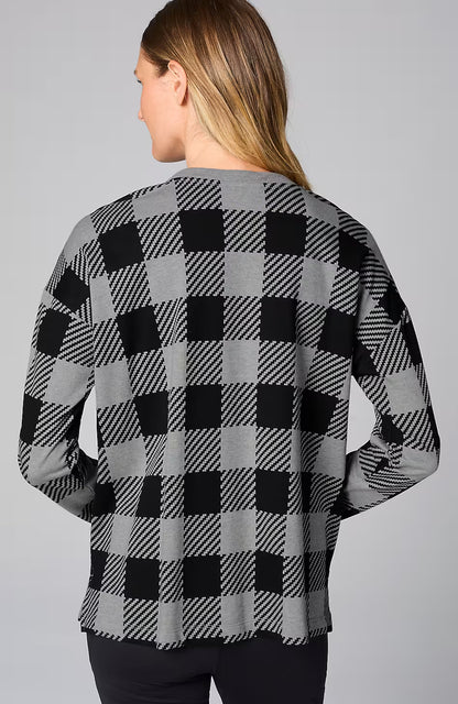 Fit French Terry Plaid Sweatshirt