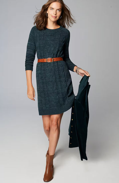 Cabled Sweater Dress