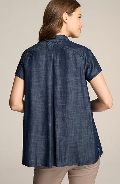 Indigo Button-Front Tunic