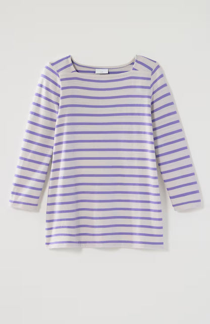 Striped Buttoned-Cuff Tee