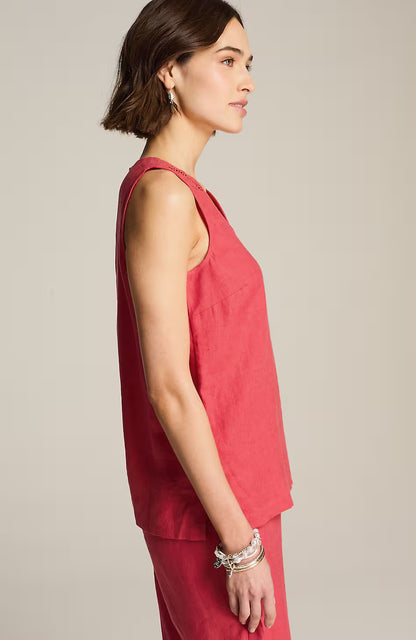 Linen-Trimmed Tank
