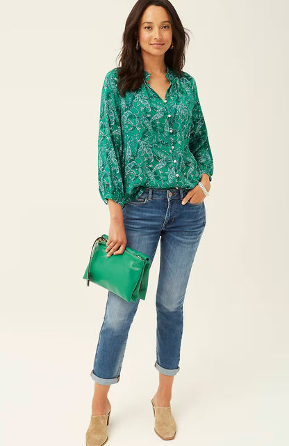 Ruffled Satin Top