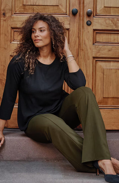 Wearever Double-Face Jersey Boot-Cut Trousers
