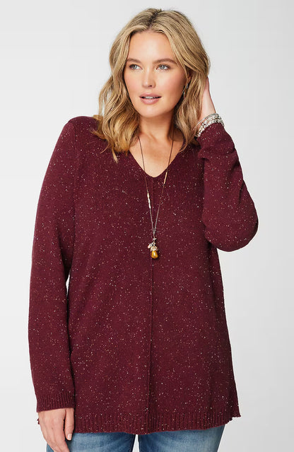 Tweeded-Cotton Sweater Tunic