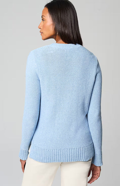 Ribbed-Detail Crew-Neck Sweater