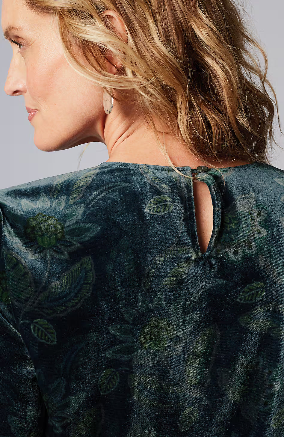Printed-Velvet Top