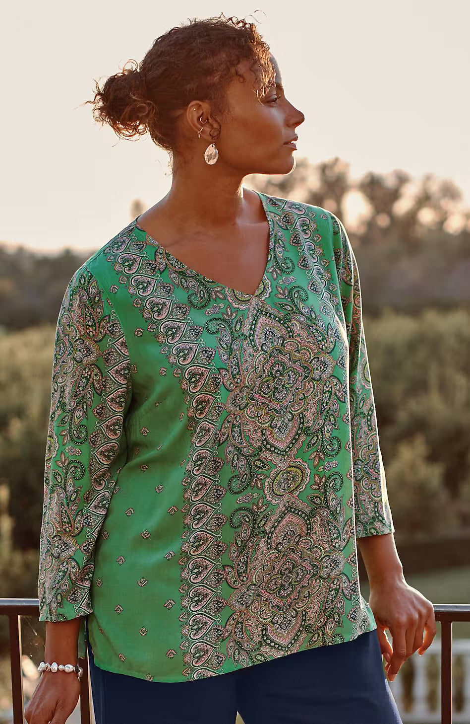 Placed-Paisley Top