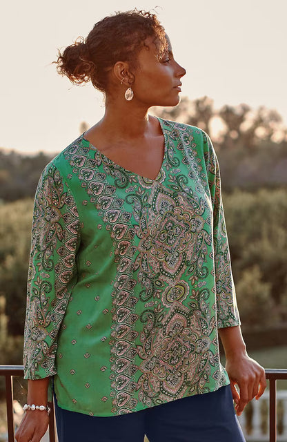 Placed-Paisley Top