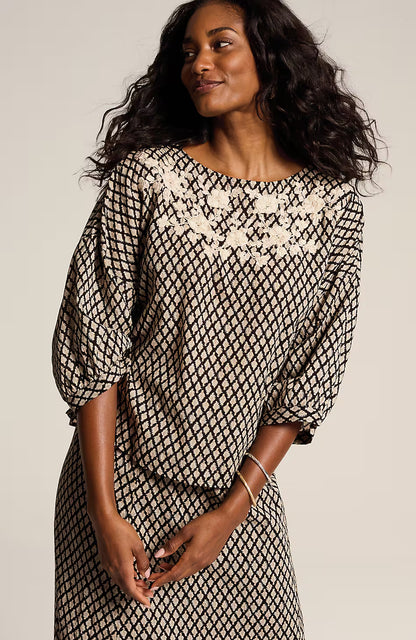 Pure Jill Hand-Embroidered Top