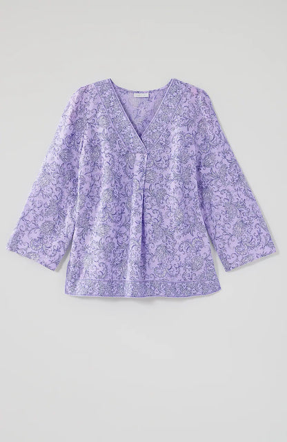 Linen Border-Printed Popover