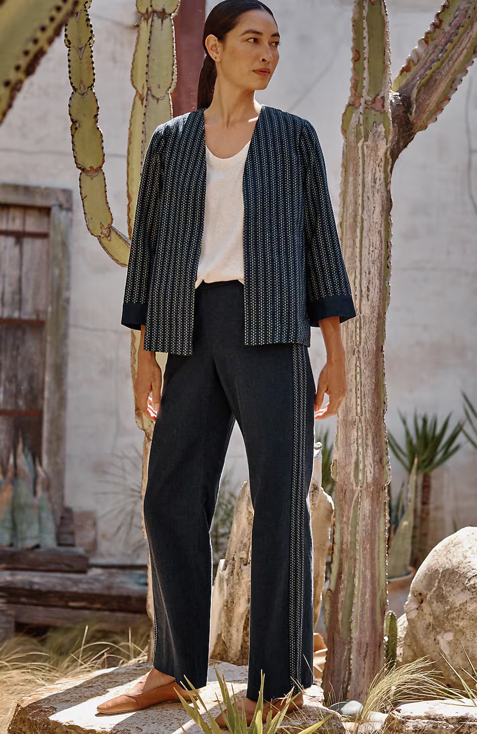 Pure Jill Cross-Dyed Wide-Leg Pants