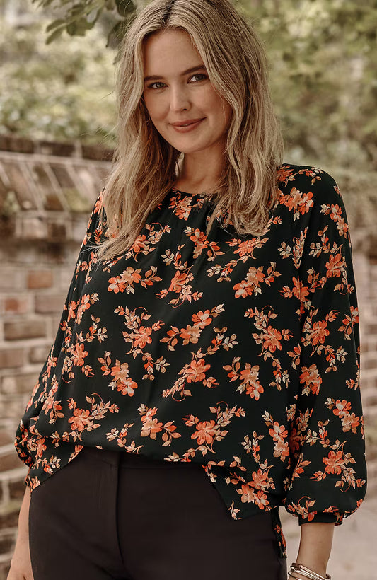 Floral-Printed Pullover Top