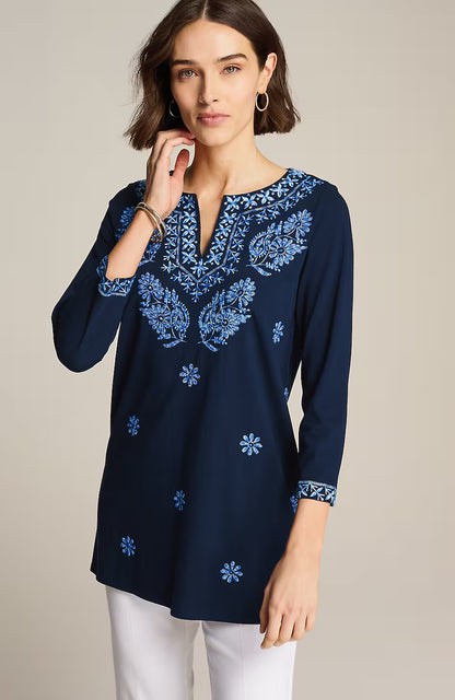 Embroidered Knit Tunic