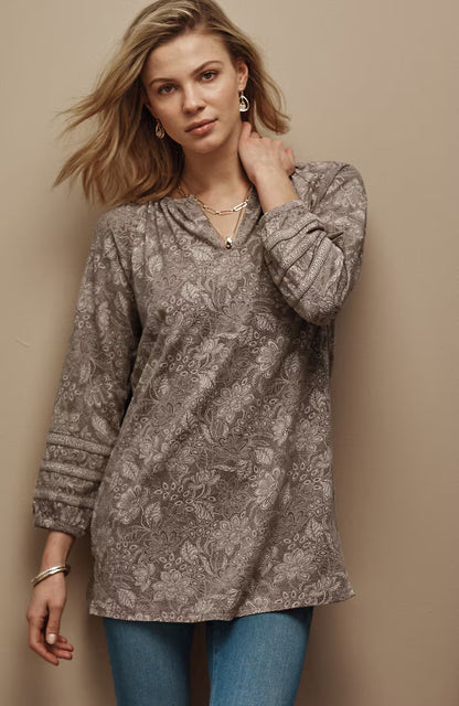 Pure Jill Soft-Sleeve Printed Tunic