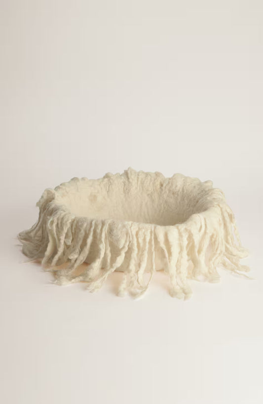 Elements Felt Frayed Round Bowl