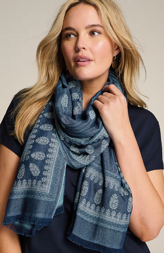 Indigo Jacquard Scarf