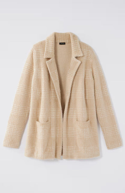Wearever Luxe Soft Plaid Sweater-Jacket