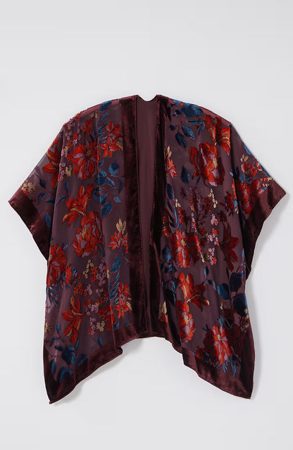 Floral Burnout Velvet Ruana
